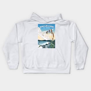 Rio Grande USA Mexico travel poster Kids Hoodie